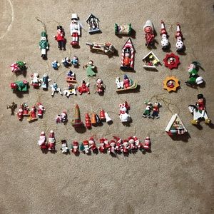 Assorted Vintage Wooden Christmas Ornaments
